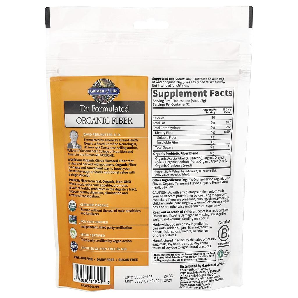 Dr. Formulated Organic Fiber, Citrus, 223G(7.9Oz)