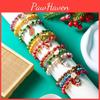 Seasonal Beaded Bracelets Set With Christmas Elements For Women Holiday Wear