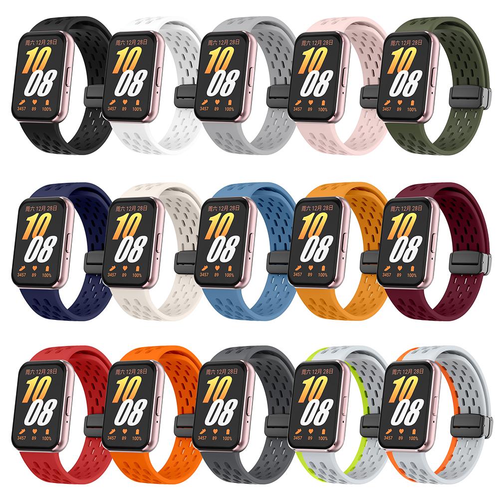 Magnetic D Buckle Sports Silicone Band For Samsung Galaxy Fit 3 Fit3 SM-R390 Replacement Strap Wristband Bracelet  Accessories
