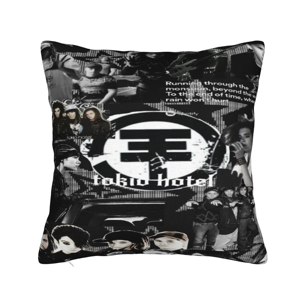 Tokio Hotel Logo Pillowcases Stuff Soft Cushion Cover Rock Music Pillow Covers Seater Decorations Square Multi Size