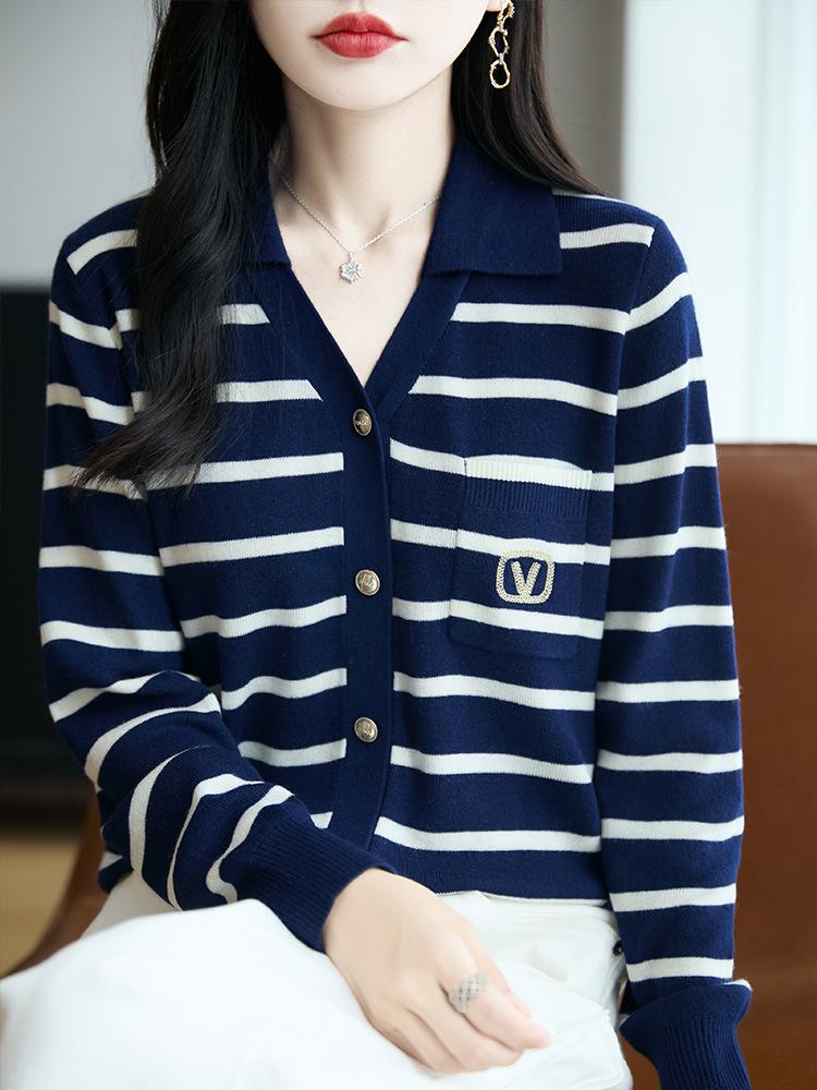 Damen 2025 V-Ausschnitt Strickjacke aus Wolle – Elegante Pendler-Oberbekleidung