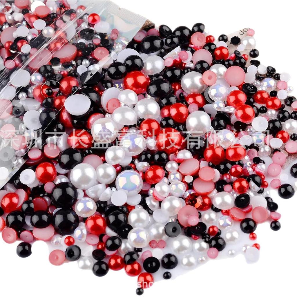 Multi-color Half Pearl Nail & Craft Embellishments for Nails, Phone Cases, Earrings & Hair Clips
