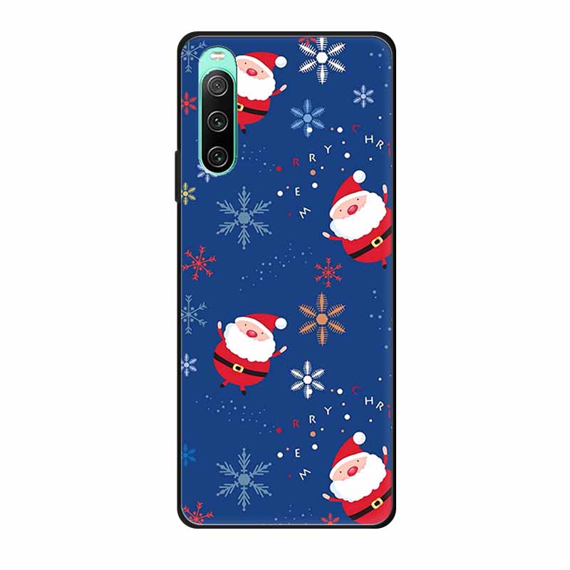 Christmas Phone Cases For Sony Xperia 10 IV Cases Soft TPU Silicone Santa Santa Claus Covers For Xperia 10 IV Cover Bumper Funda