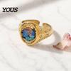 Electroplated Ring Finger Ring, Butterfly Heart Rabbit Pattern Band, Imitation Design Technology for Lover Daily Wear Accessories Special-shaped