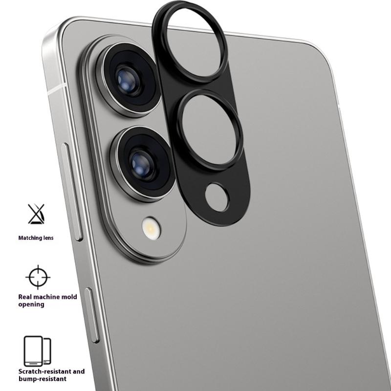 Aluminum Alloy Smartphone Camera Protector Guard Hollowed Out Shield Dustproof Waterproof Design Clear Transparent Film