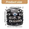 Woven Leather Bracelet Set Handmade Bracelet Adjustable Size Bracelet Multifuntional Fashion Accessory for Man and Woman