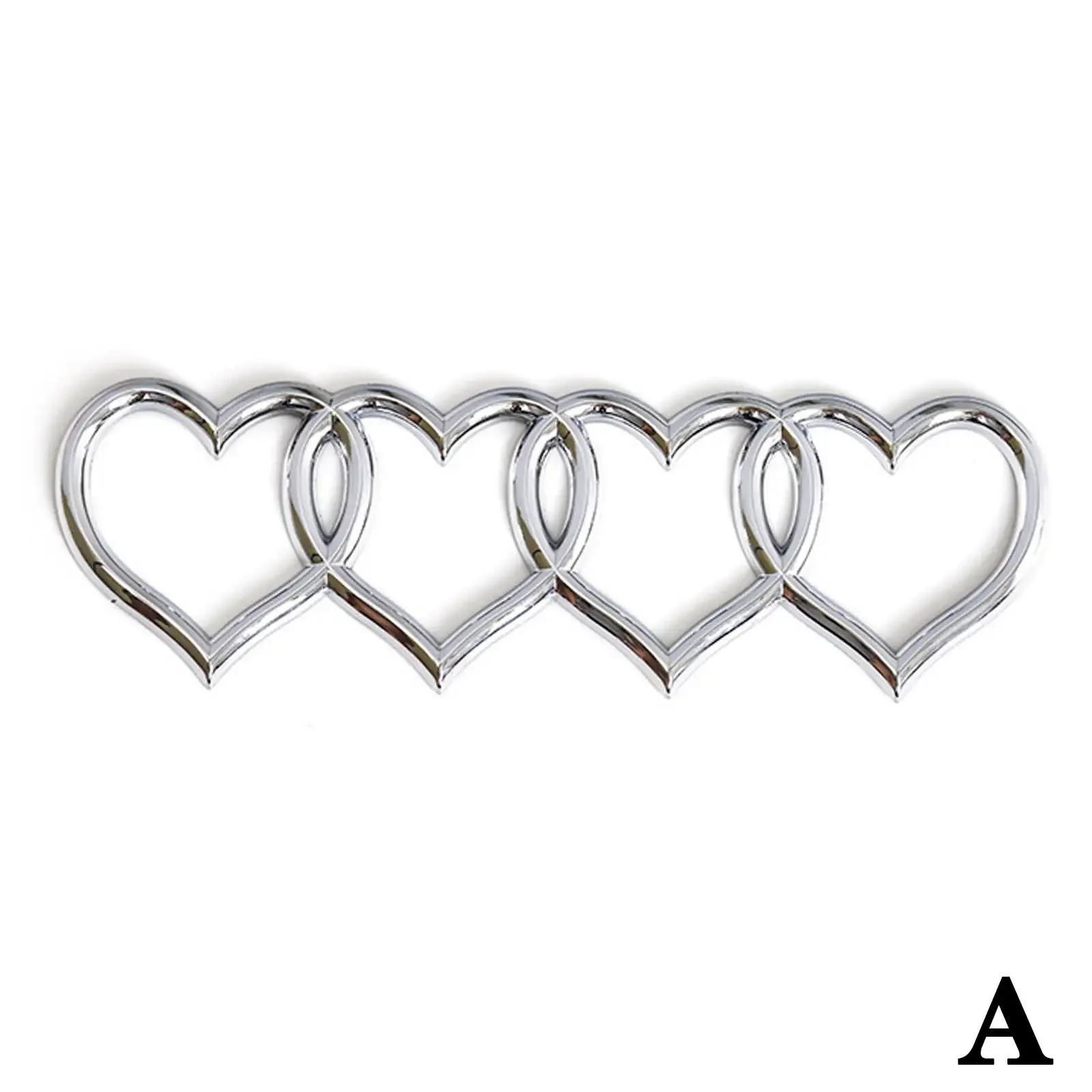 

Наклейка с логотипом для модификации автомобиля Love, модификация с четырьмя кольцами, персонализированная наклейка на заднюю часть, A3 A4 A6, аксессуары, наклейка с логотипом автомобиля Love серебряный