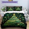 3pc Christmas Tree Decorations Cover Set - 1 Quilt Cover + 2 Pillowcases, All Seasons Bedroom Setting, Perfect for Home054
