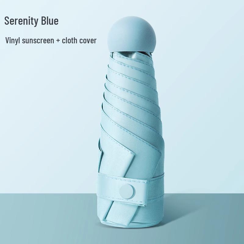 Mini Ultralight Five-Fold Anti-UV Umbrella - Portable Dual-Use for Sun and Rain, Customizable Women's Sunshade.