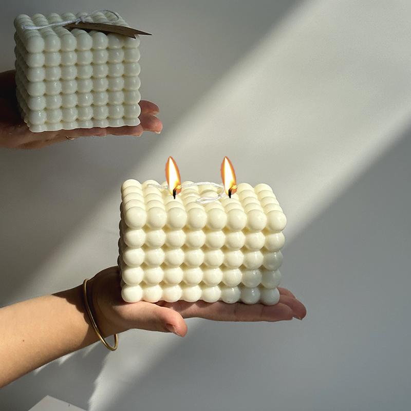 Non-stick Bubble Cube Candles Silicone Mold DIY Handmade Scented Candle Chocolate Dessert Cake Baking Molds Home Crafts Decor