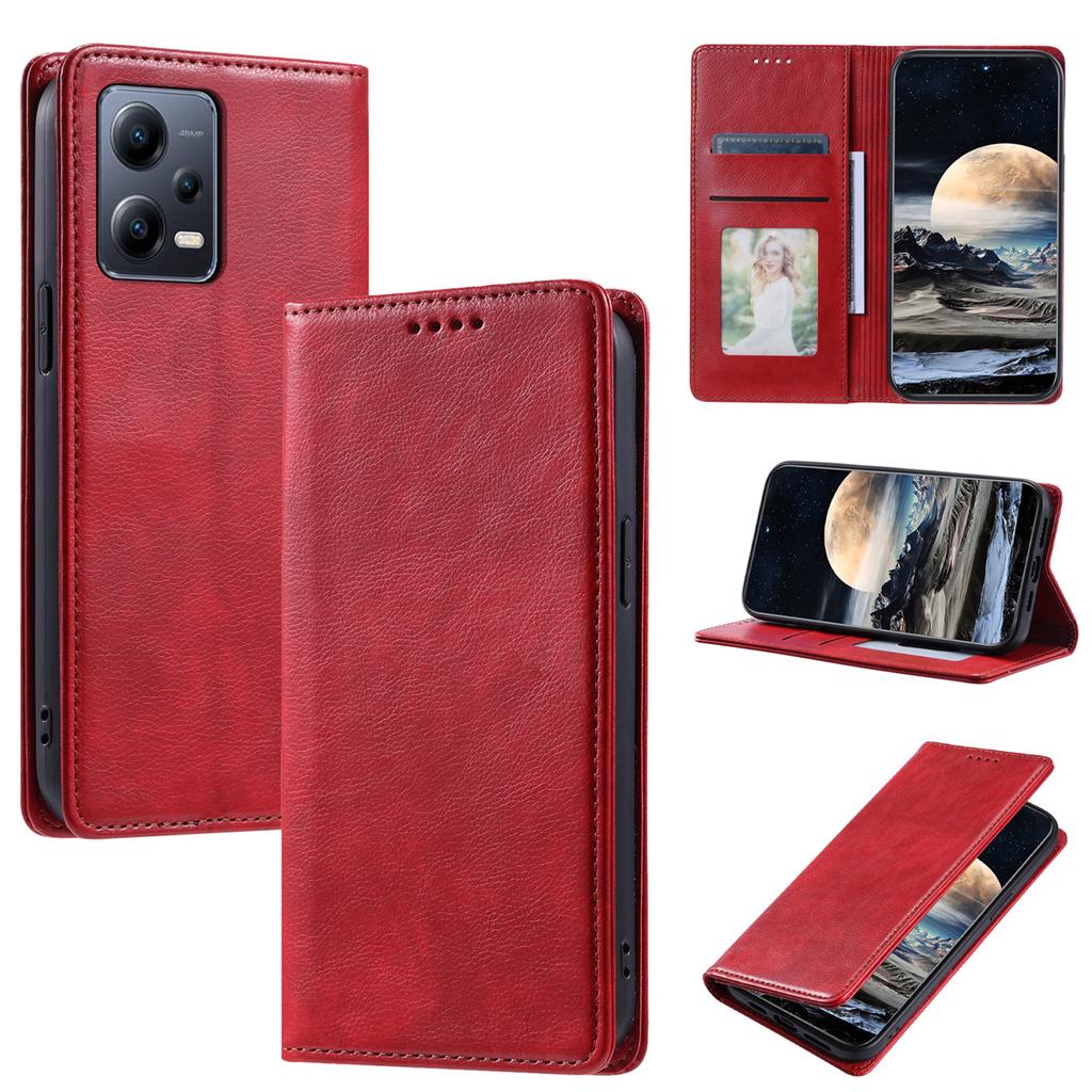 Custodia Portafoglio In Pelle Per Xiaomi Redmi Note 12 Pro+ - Con Slot E Supporto - Blu