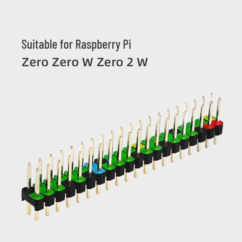 Raspberry Pi 40-Pin zweireihiger Stiftleisten mit vergoldeten farbcodierten GPIO, 2,54mm Raster für Zero 2W.