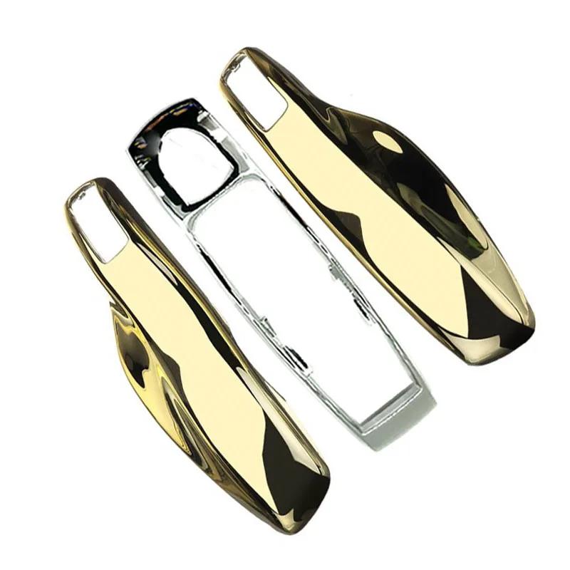 

Mix Silver Center Car Smart Remote Key Case Cover For Porsche Panamera Spyder Carrera Macan Boxster Cayman Cayenne 911 970 981