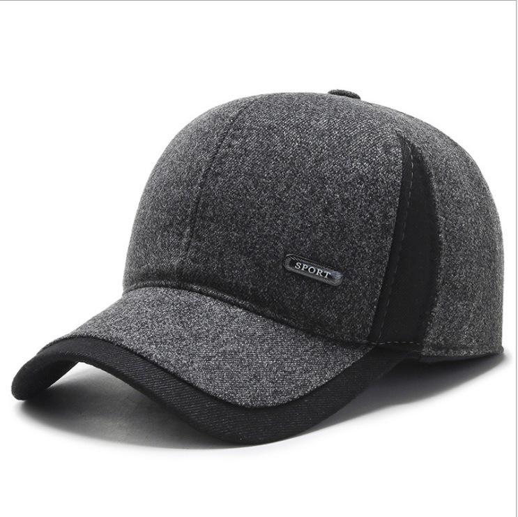 Thickened Winter Baseball Cap with Ear Protection for Middle-Aged and Elderly Men