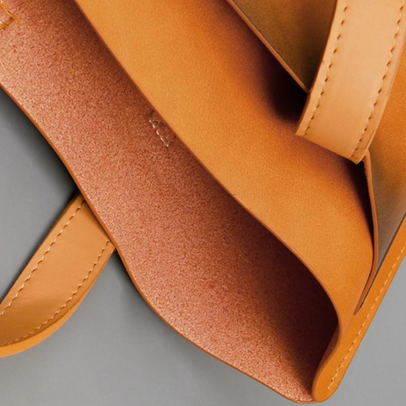 Handheld File Folder Leather Folder Document Storage Bag Leather Laptop Sleeve Leather Buckle Lock for Office Travel