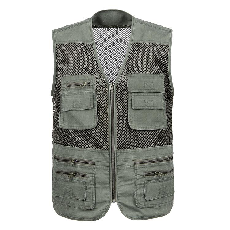

Men s Quick-Dry Multi-Pocket V-Neck Vest for Outdoor & Photography - Summer Casual XL армія зелений колір