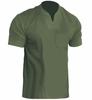GMXIA Men's Fashion Casual Summer Spring Short Sleeve V-Neck Blouses & Shirts