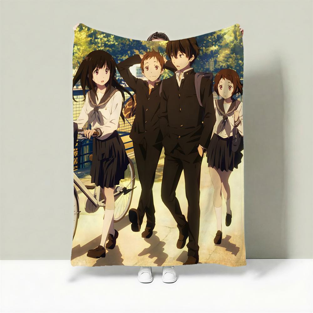 Anime H-Hyouka Throw Lightweight 240g Flannel Blanket Soft Skin-friendly for Summer Cooling 75cmx90cm
