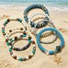 Bohemian Style Multi-layer Beaded Bracelet, Faux Starfish Pendant Vacation Style Layered Bracelet