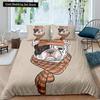 Cartoon Bulldog King Queen Duvet Cover Shar Pei Pup Dog Bedding Set Lovely Pet Puppy Doggy Quilt Cover Polyester Comforter Cover