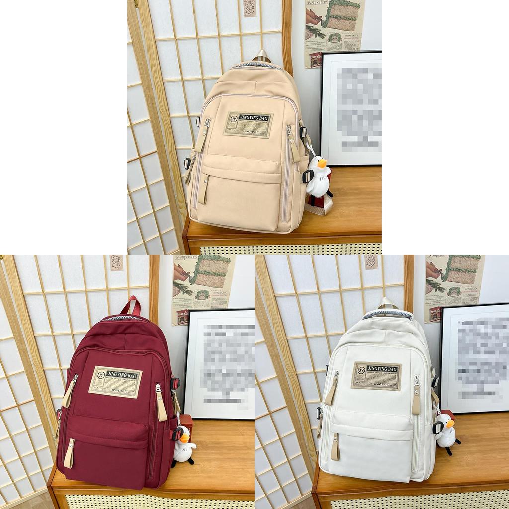 Nylon Large Capacity Unisex School Backpack With Cushion Straps For Daily Use