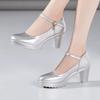 Fashion Cowhide Women's High Heel Shoes with Heels Platform Mary Jane Shoes Women Pumps Office Work Shoe Women's Wedding Shoes 32-43