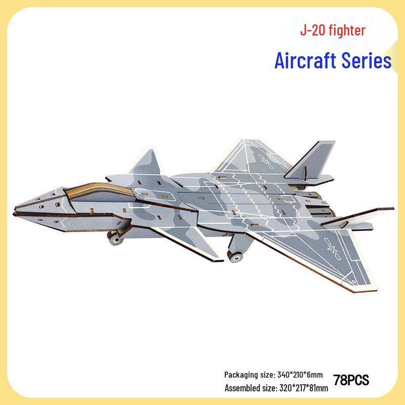 Handmade 3D Wooden Military Tank Model Puzzle for Children