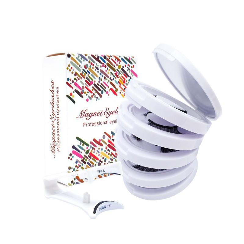 Magnetic Eyelashes No Glue 5 Pairs Set Natural Look False Daily Wear