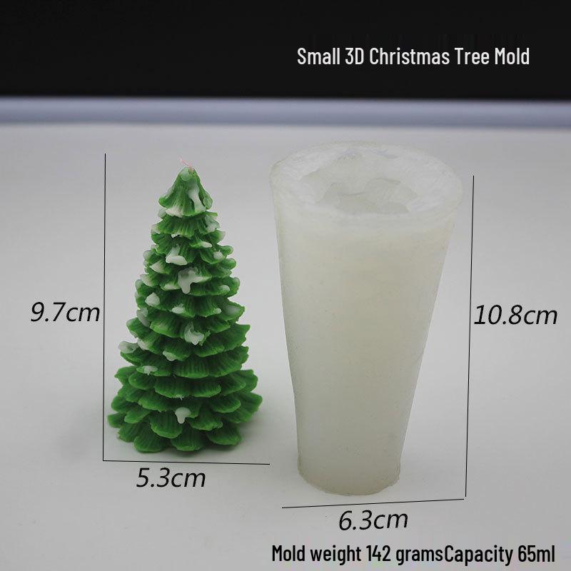 3D Christmas Tree Silicone Mold for Mousse, Fondant, Chocolate, Candle, and Soap Crafting