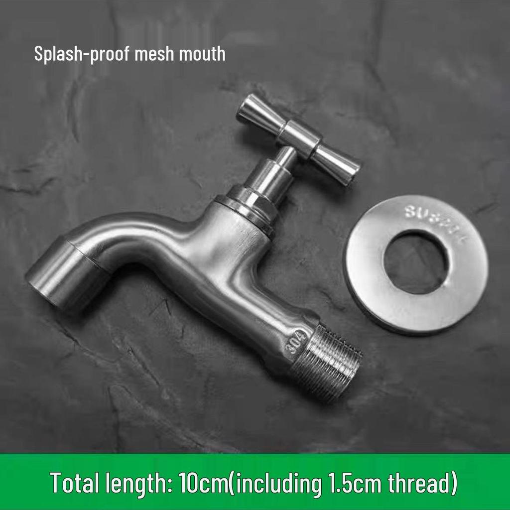 304 Stainless Steel Anti-Freeze Cold Resistant Outdoor Faucet with 4/6-Point Nozzle for Washing Machine