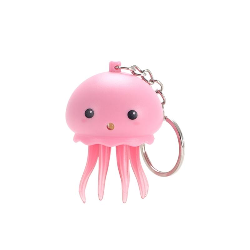 Fashion Octopus Toy Keyring Colorful Jellyfish Keyholder Anxiety Stress Relif