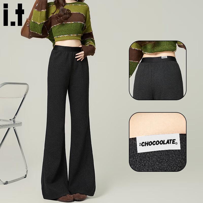 Women's High-Waist Draped Flare Leg Pants