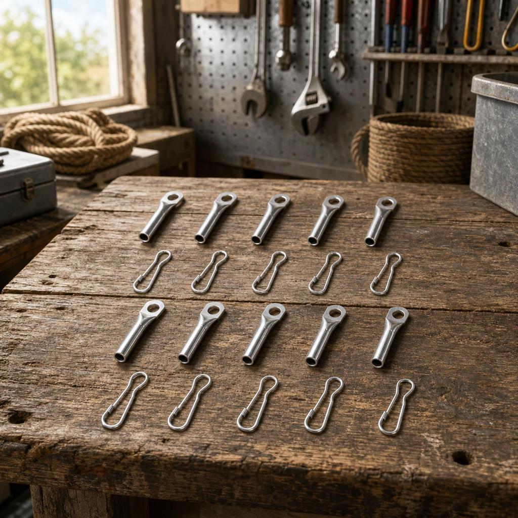 10 Pieces Rope End Clip with Hook Resistant Spring Reliable