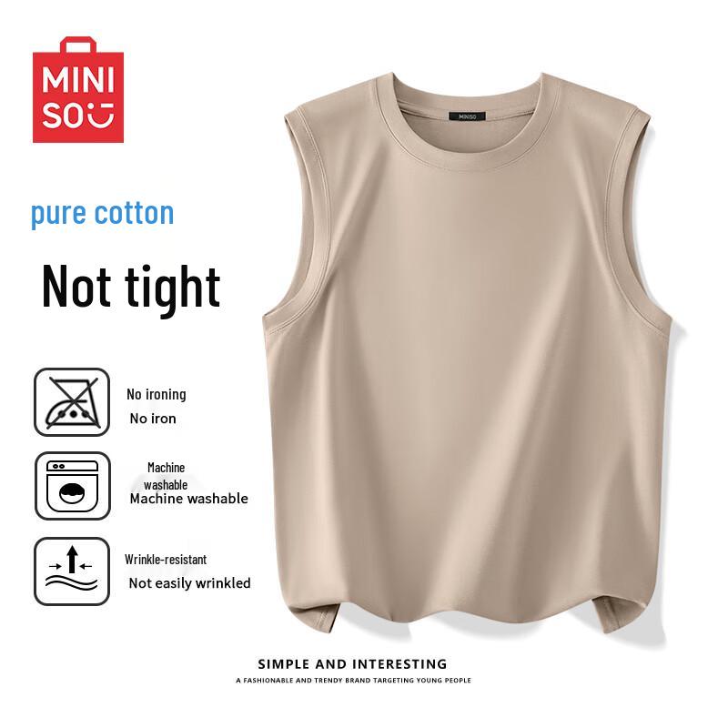 MINISO Мужской жилет без рукавов из чистого хлопка M