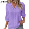 JPNTKY Women's Fashion Casual V-Neck 1/2 Sleeves Blouses & Shirts