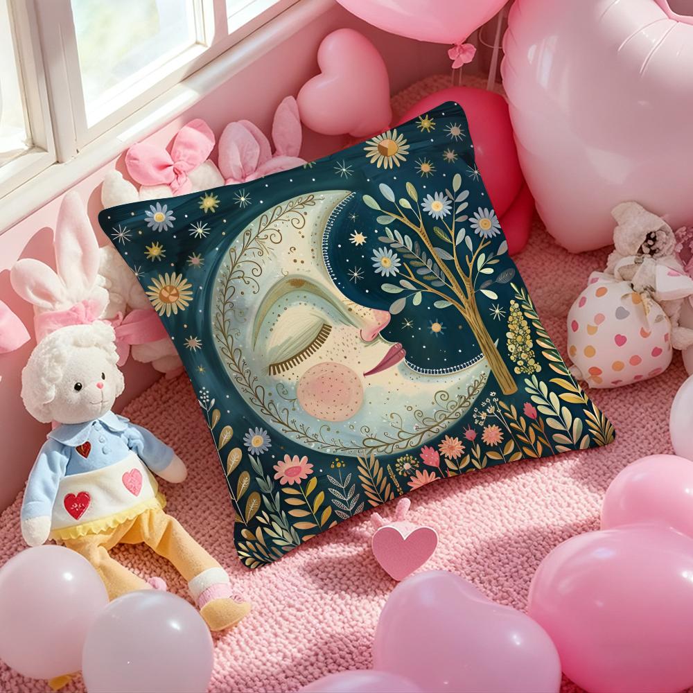 Nordic Midsummer Festival Cushion Cover Pattern Printed Pillowcase for Living Room Sofa Cushion Cover & Bedroom Decor