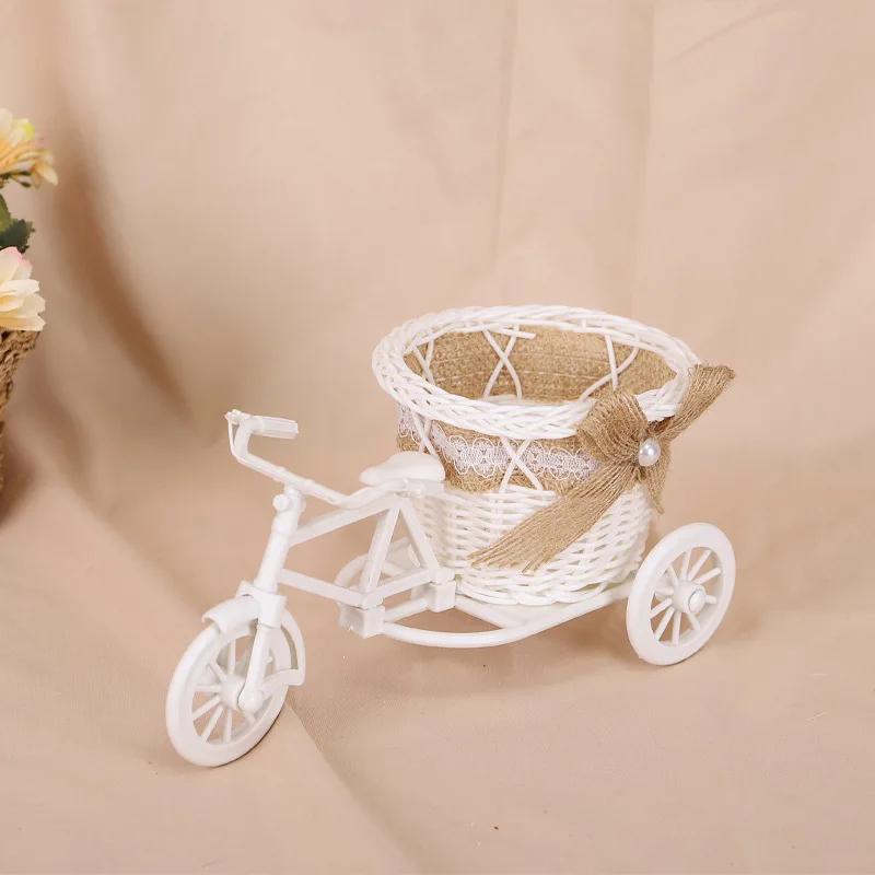 

Ручная работа Ротанговая Цветочная Велосипедная Ваза Цветущий Цветок Розы Ромашка Искусственный Цветочный Горшок для Дома Свадебного Декора Контейнер для Хранения