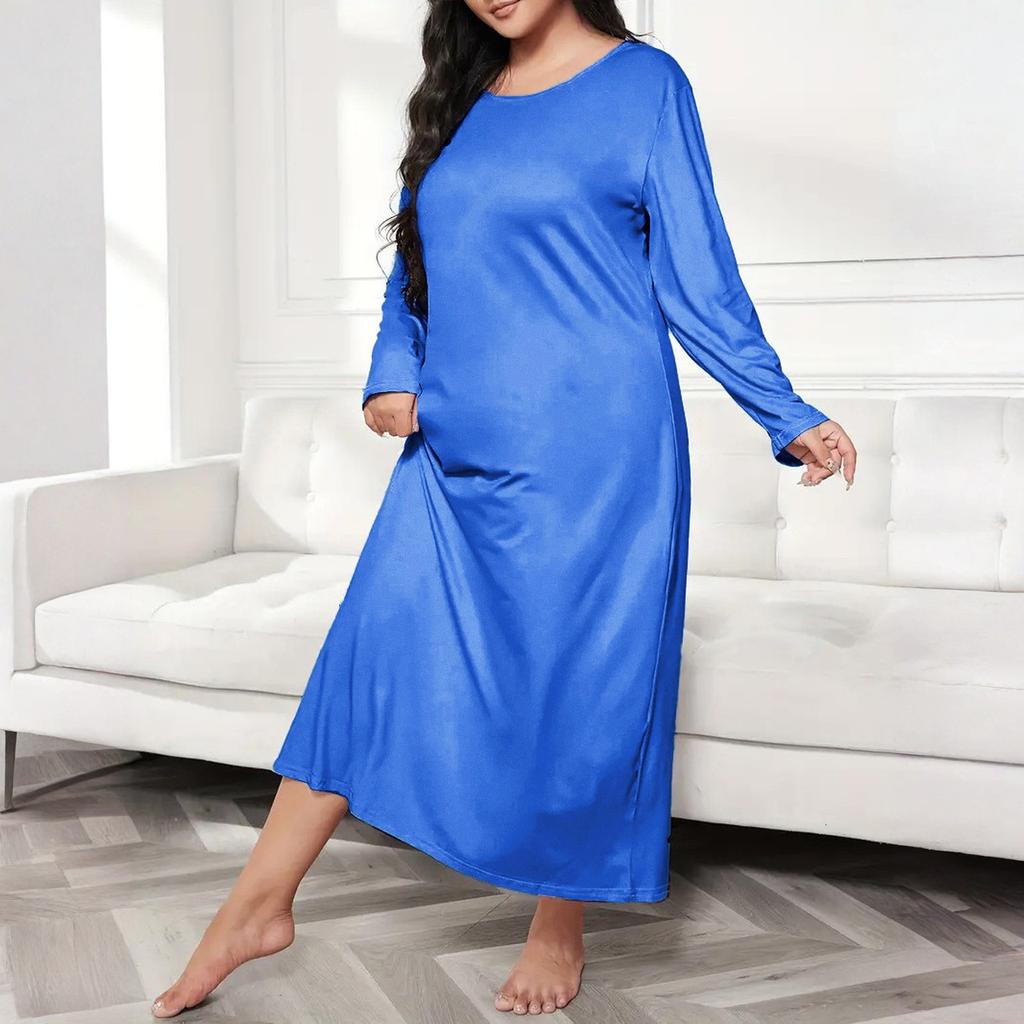 Damen Freizeitmode R-Ausschnitt Langarm Retro Weihnachtsprint Retro Kleid