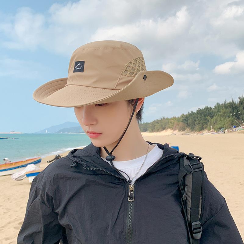 9228 Summer Men's Breathable Big-eaves Bucket Hat Outdoor Fishing Mountaineering Hat Casual Versatile Sunscreen Visor