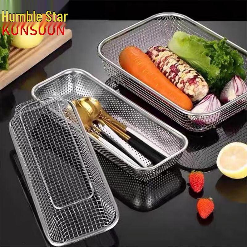 Stainless Steel Utensil Drainer and Storage Basket