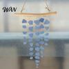 Nautical Wind Chime Sea Glass Chime, Handmade Driftwood Coastal Beach House Hanging for Home Window Decor Colorful