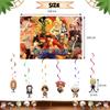 PALNKART Pirate King Birthday Character One Piece Birthday Birthday Kids Birthday Happy Birthday Hanging Cake Topper Decorations, Balloons, Balloons,