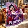 Custom Name Personalized Betty Boop Print Blanket, Home Decor, Bedroom, Sofa, Camping, Couch, Gifts for Birthday Christmas