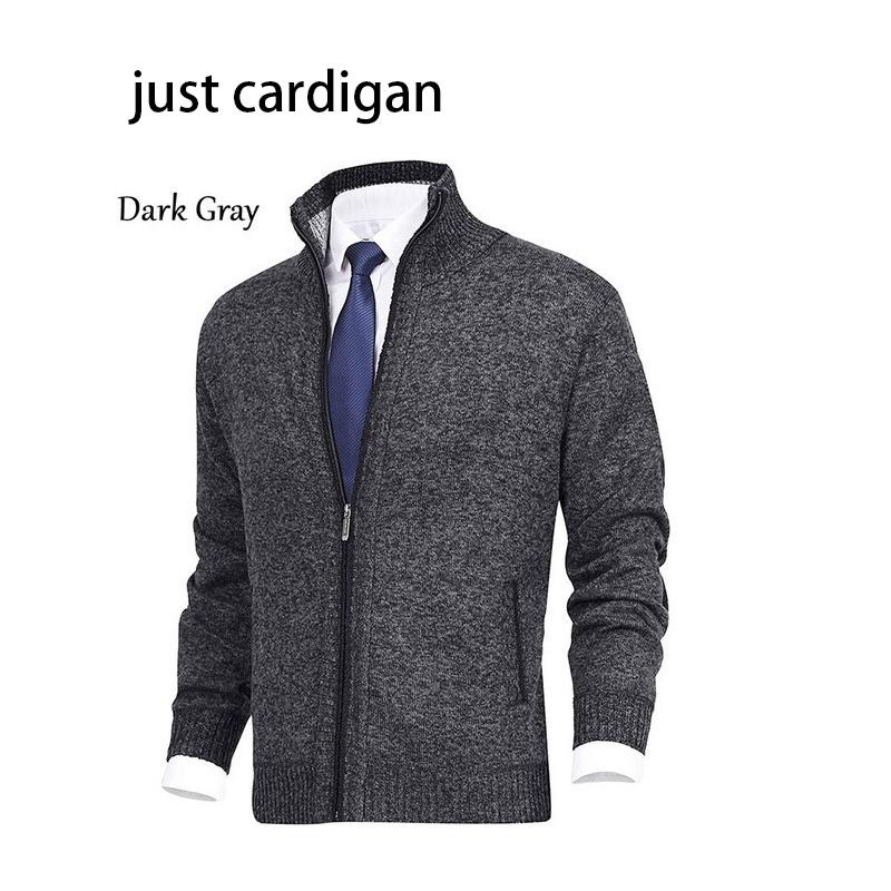 New Arrival Men's Solid Color Stand Collar Fashion Cardigan Sweater Knitted Jacket Plus Size Sweater Men Autumn/winter)