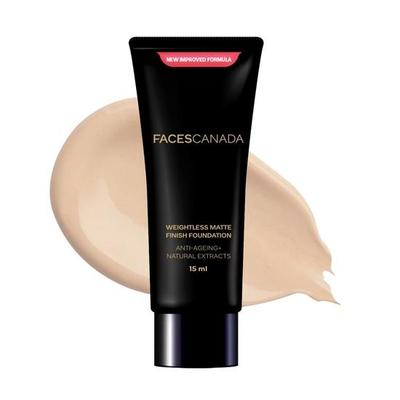 FACESCANADA Schwerelose Foundation mit mattem Finish – Medium Natural, 15 ml | Leicht | Natürliches Finish | Verstopft die Poren nicht | Angereichert mit Olivenkernöl