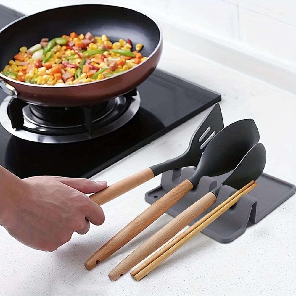 1/2pc Silicone Kitchenware Rack Heat-Resistant Spoon Spatula Shelf Kitchen Multifunctional Shelf Organizer Non-Slip Storage Pad