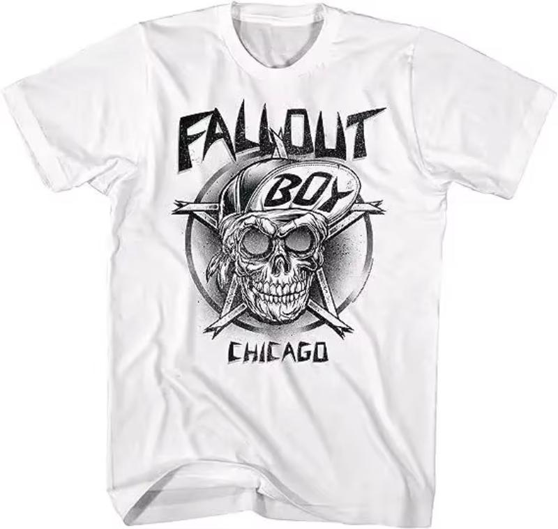 Autumn Boys Disband Boys Rock Top Casual Loose Print Short Sleeved Retro High Street Summer Classic Tshirt