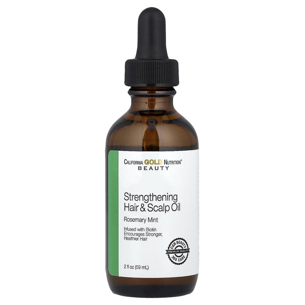 Beauty, Hair and Scalp Strengthening Oil, Biotin, Rosemary Mint, 59 Ml (2 Fl Oz)