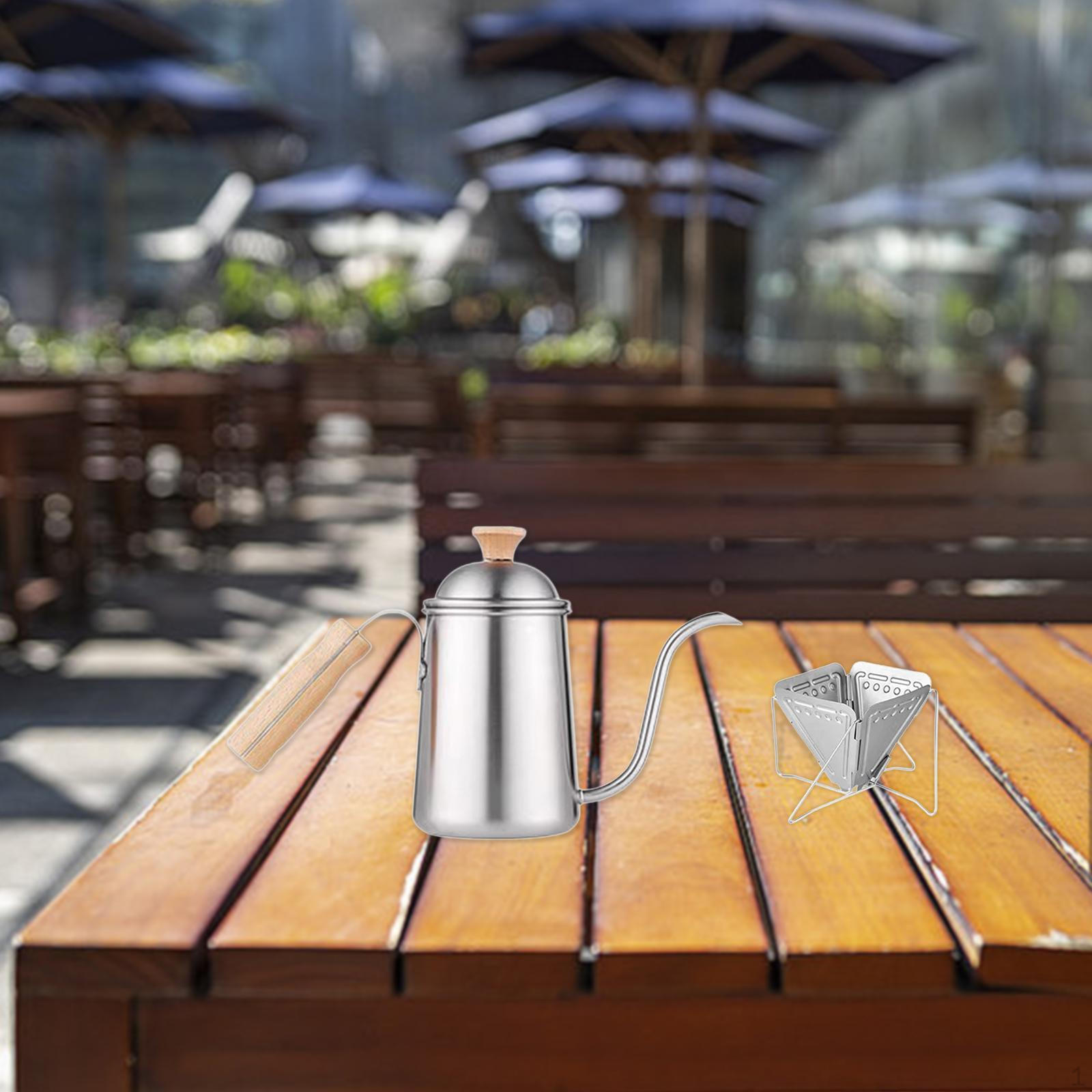 

Набор для кемпинга с кофейником, капельный чайник с длинным носиком, легкий обтекаемый носик, ручное заваривание without filter paper