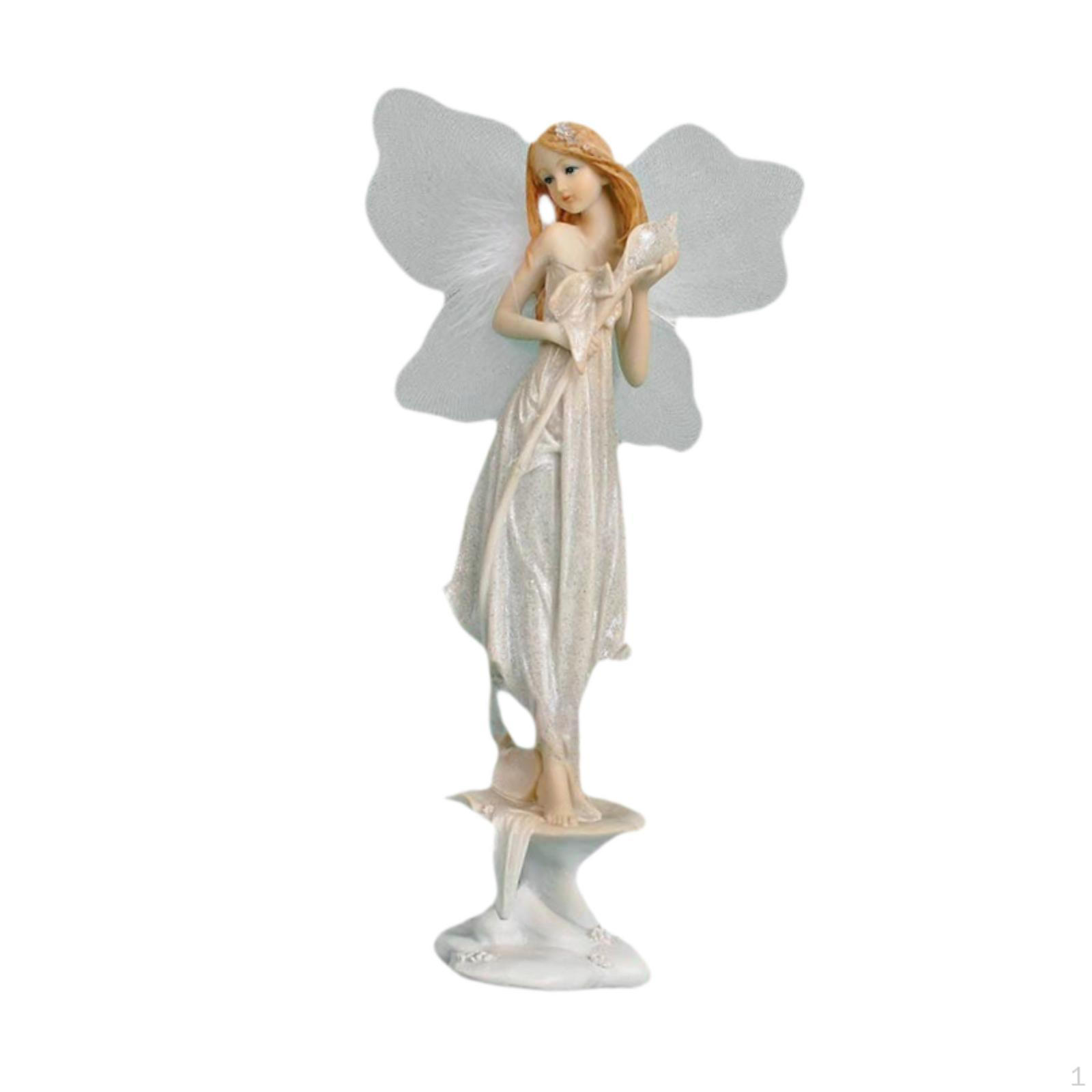 

Fairy Statue Sculpture Collectible Art Crafts Angel Figure Tabletop Ornament for Bedroom Bookshelf